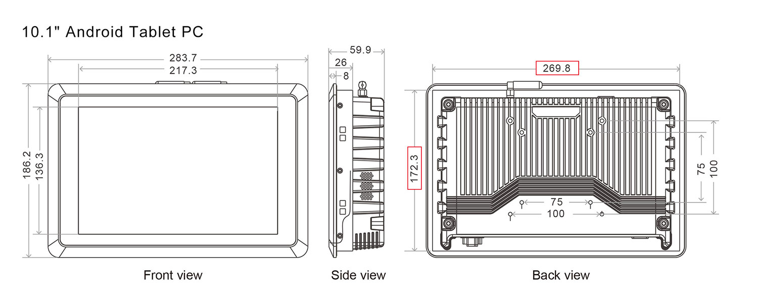 SATA300A Specification of 10.1 inch Android Touch Tablet from SATA IPC