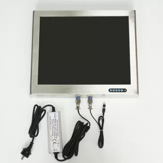 19 inch Military DTL-38999 IP67 Stainless steel anti fog 1000nits LCD monitor for naval vessel monitoring