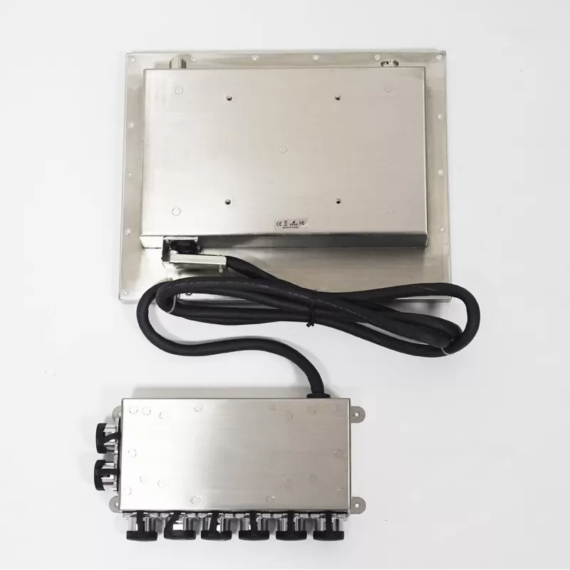 10.4 inch IP65 Stainless steel 304 waterproof panel PC with a box PC via cable connected