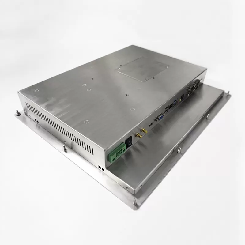Front IP66 15 inch Stainless steel 304 resistive touch panel computer with 4 COM
