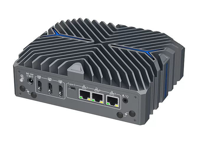 Ultra 5 125 U Aluminum alloy Industrial Mini PC 4 Signal port(3*HDMI+USB-C), 3*2.5G LAN