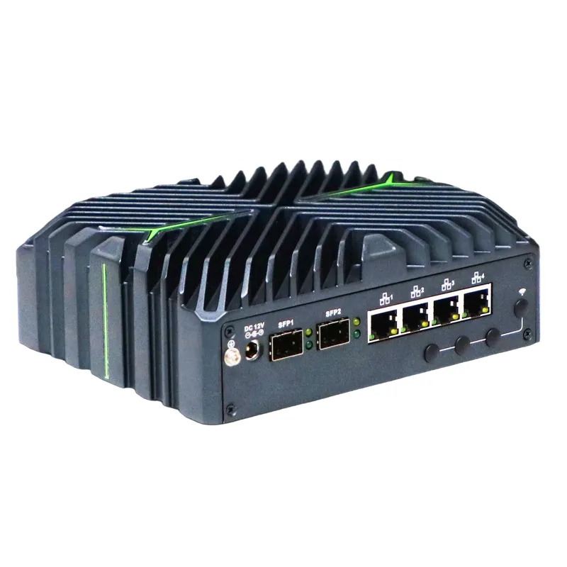 2*10G SFP+ LAN 4*2.5G LAN Mini PC with DP HDMI Type-C triple display iKuai pfsense support fan Optional