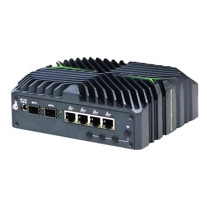 2*10G SFP+ LAN 4*2.5G LAN Mini PC with DP HDMI Type-C triple display iKuai pfsense support fan Optional